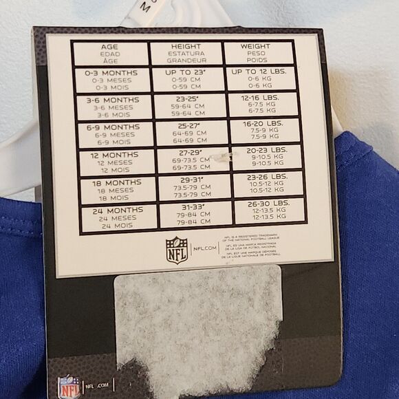 INFANT 18m 18 MONTHS 3-PACK NFL NEW YORK GIANTS COTTON BODYSUITS SET NWT - Picture 4 of 4